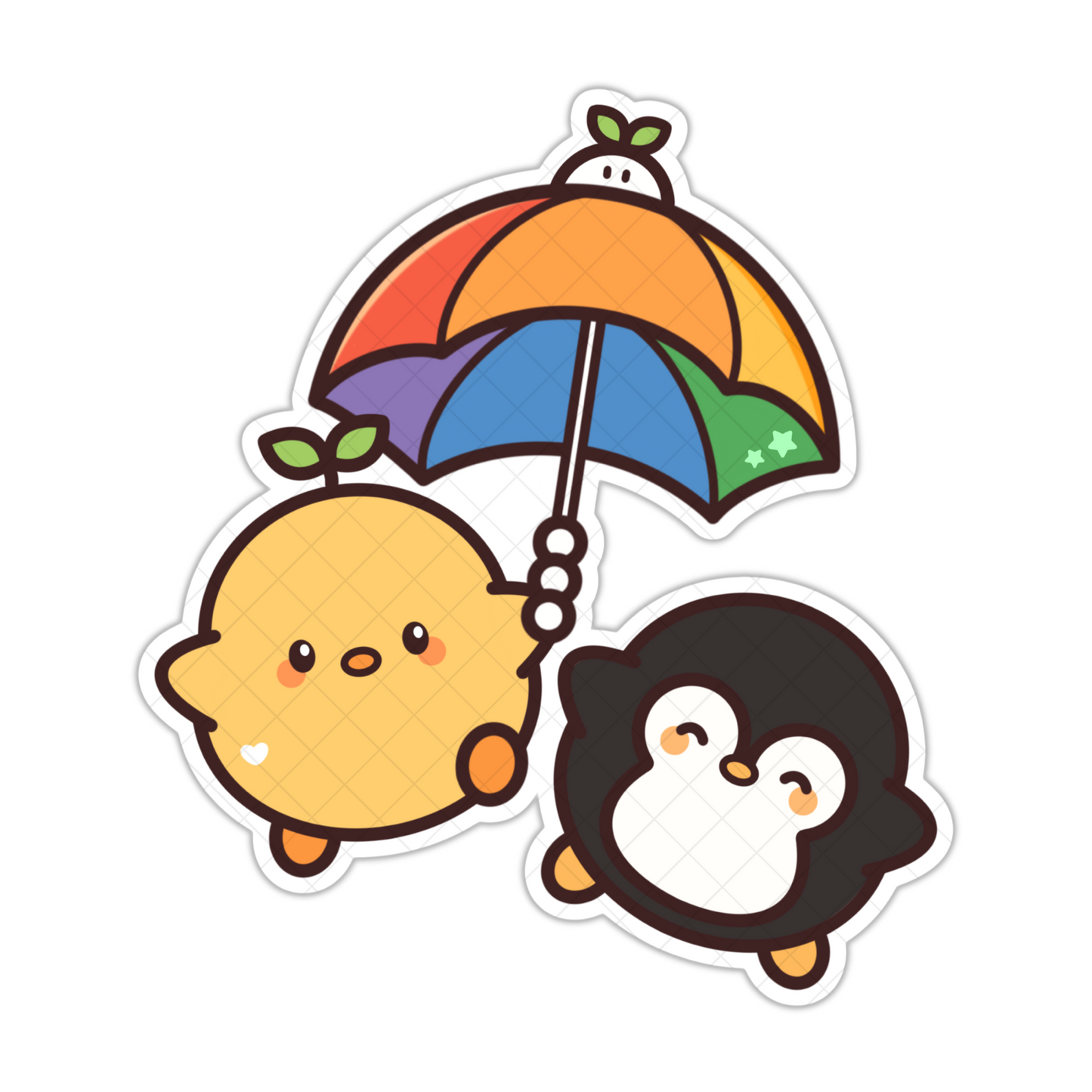 Rainbow Umbrella Sticker