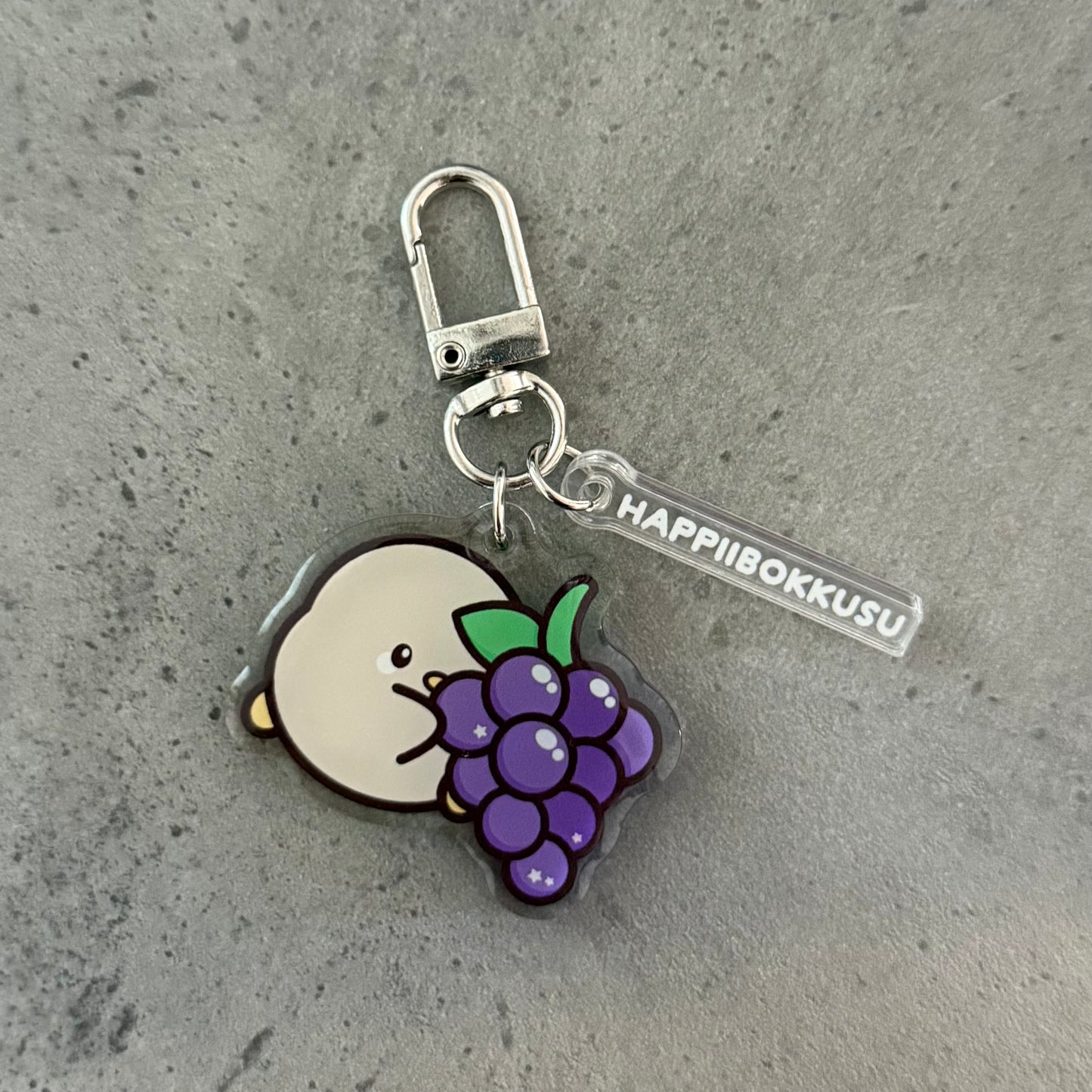 Nemu with Grapes Keychain
